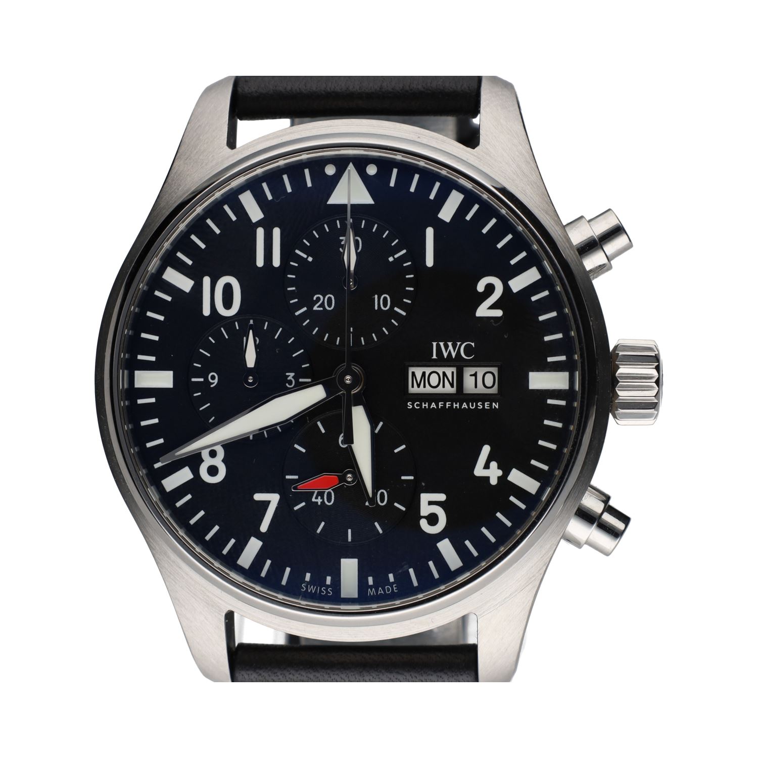 Chronoraph pilots day date acero 43mm.   