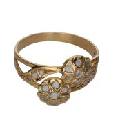 ANILLOS / SORTIJAS<BR>SORTIJA ANTIGUA EN ORO AMARILLO CON DI...