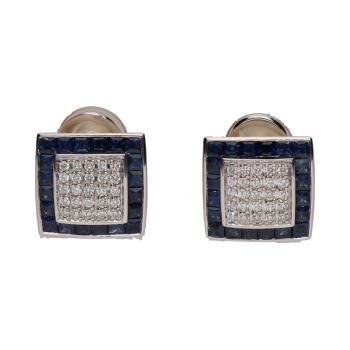 PENDIENTES<BR>PENDIENTES CUADRADOS EN ORO BLANCO CON... · ref.: (RMX)