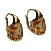 Pendientes en oro amarillo y citrinos.
