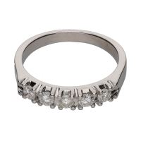 ANILLOS / SORTIJAS<BR>SORTIJA CINTILLO EN ORO BLANCO CON BRI...