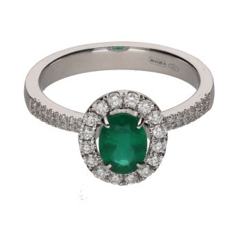 ANILLOS / SORTIJAS<BR>SORTIJA EN ORO BLANCO CON ESMERALDA Y ... · ref.: PRESENTA CERTIFICADO...