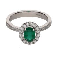 ANILLOS / SORTIJAS<BR>SORTIJA EN ORO BLANCO CON ESMERALDA Y ...