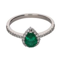 ANILLOS / SORTIJAS<BR>SORTIJA EN ORO BLANCO CON ESMERALDA PE...