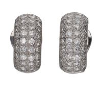 PENDIENTES<BR>PENDIENTES EN ORO BLANCO CON CUAJADO D...