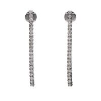 PENDIENTES<BR>PENDIENTES EN ORO BLANCO CON BRILLANTE...