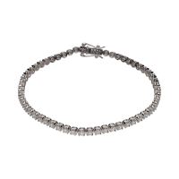 PULSERAS<BR>PULSERA RIVIERE EN ORO BLANCO CON BRIL...