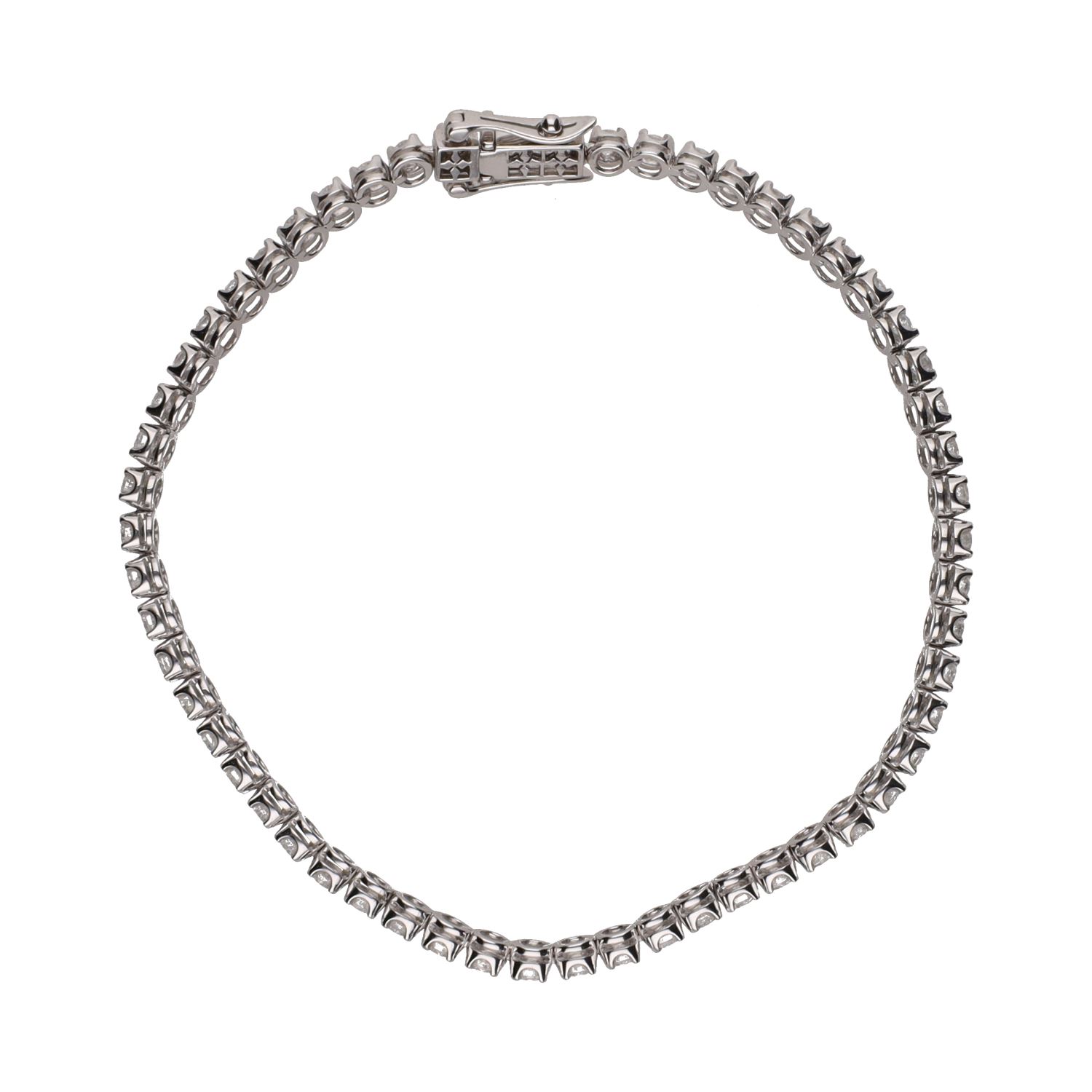 Pulsera riviere en oro blanco con brillantes.