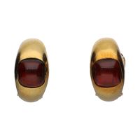 PENDIENTES<BR>PENDIENTES EN ORO AMARILLO CON GRANATE...