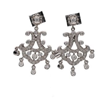 PENDIENTES<BR>PENDIENTES EN ORO BLANCO CON BRILLANTE... · ref.: (COM)