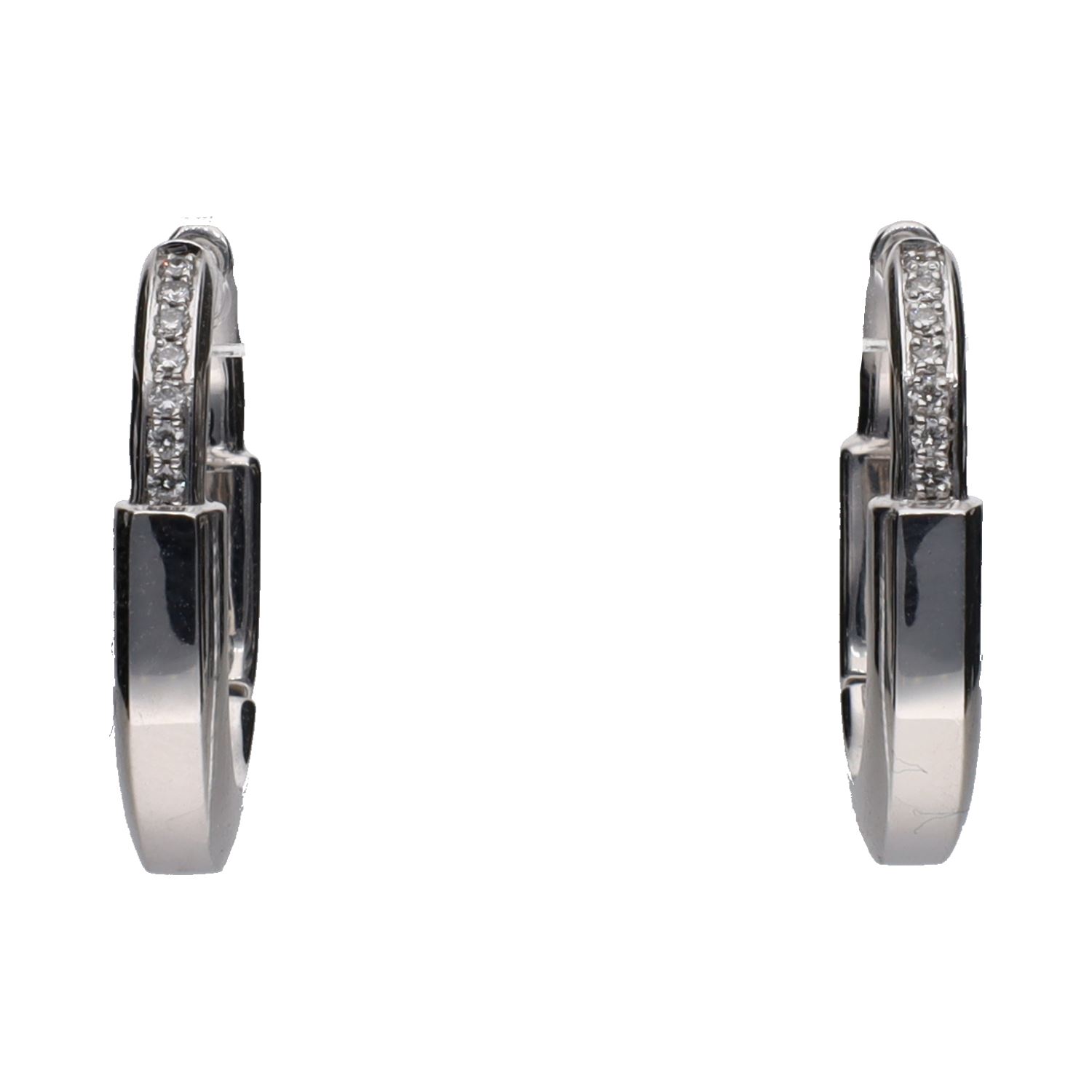 Pendientes lock de tiffany en oro blanco con brillantes.