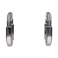 Pendientes lock de tiffany en oro blanco con brillantes.