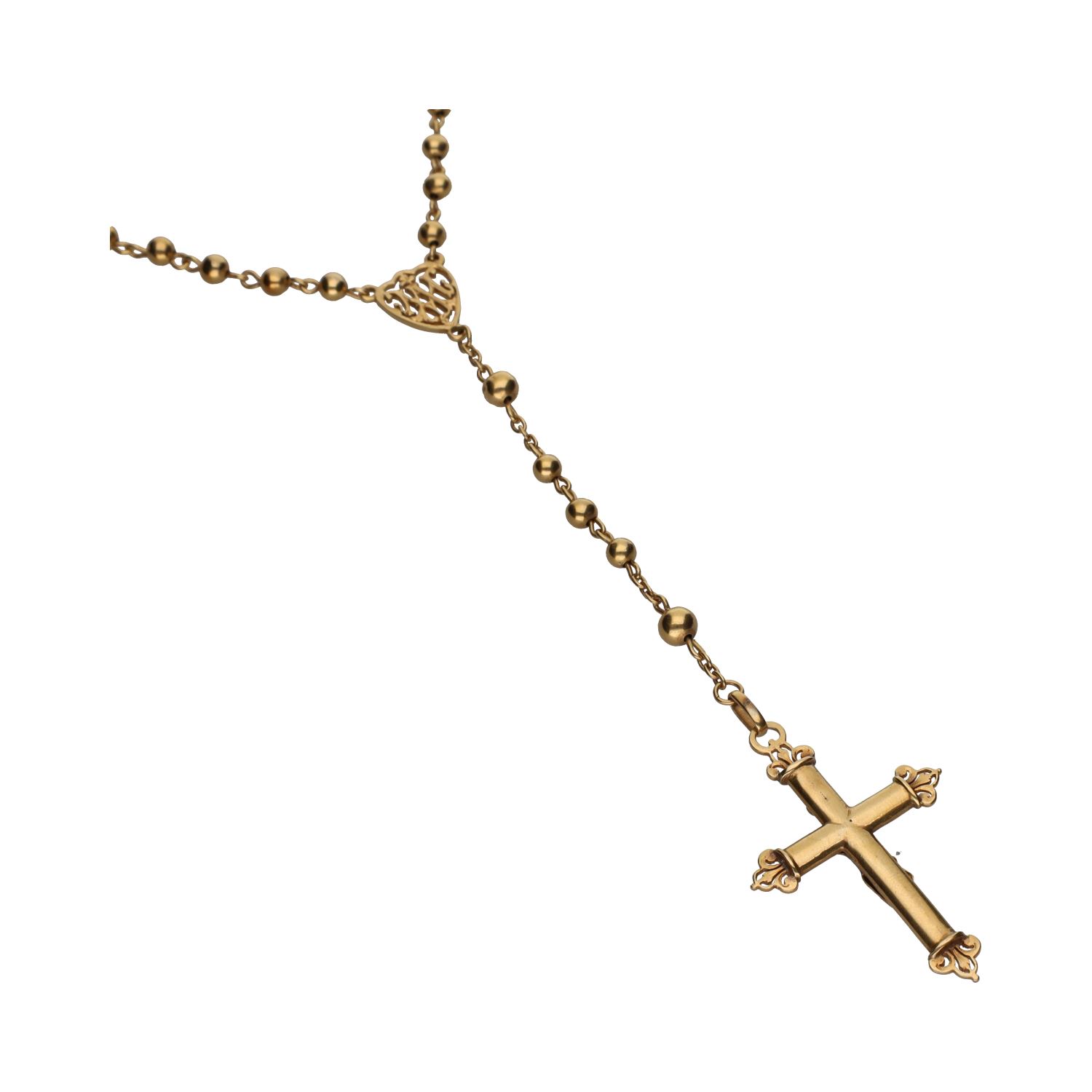 Rosario en oro amarillo.