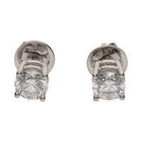 PENDIENTES<BR>PENDIENTES DORMILONAS EN ORO BLANCO CO...