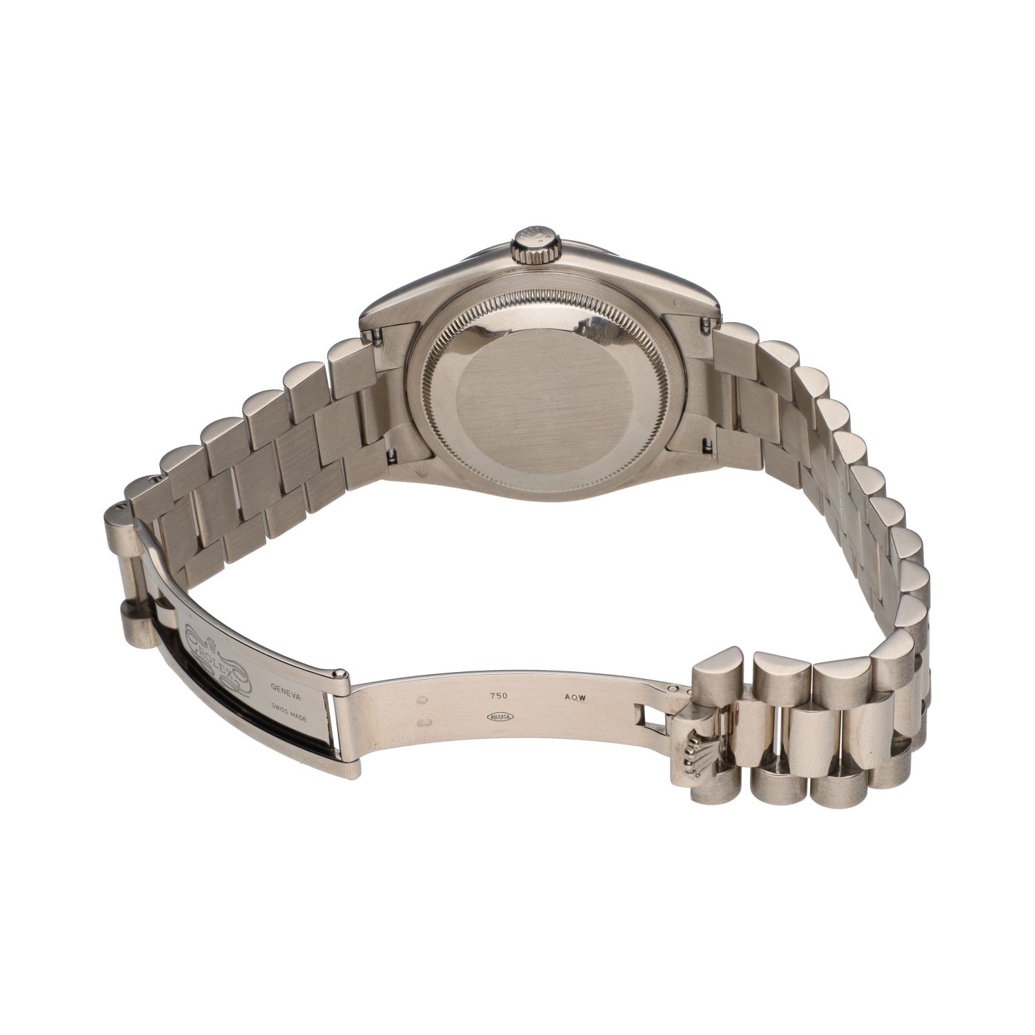 Day date oro blanco president 36mm esfera azul.  