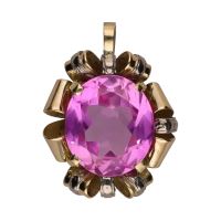 COLGANTES<BR>COLGANTE EN ORO AMARILLO CON UN TOPACI...