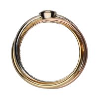 Sortija triana de cartier en tres oros con un brillante. Talla 54