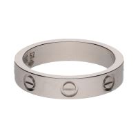 Sortija love de cartier en oro blanco con un brillante. Talla 52.