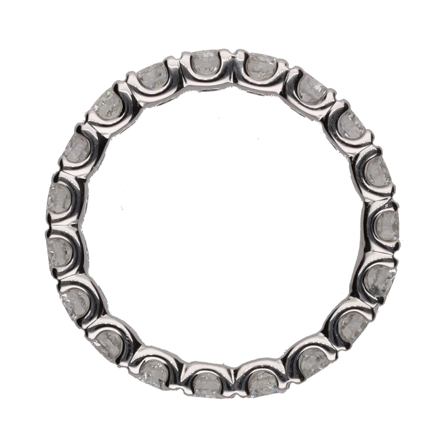 Sortija eternity en oro blanco con brillantes. Talla 12.