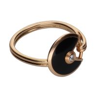 Sortija amulette de cartier en oro rosa con onix y un brillante . Talla 50.