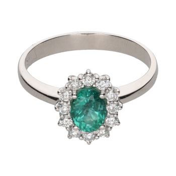 ANILLOS / SORTIJAS<BR>SORTIJA EN ORO BLANCO CON ESMERALDA Y ... · ref.: PRESENTA CERTIFICADO...