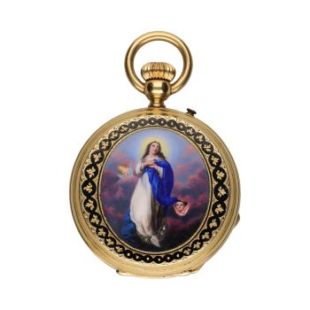 <BR>RELOJ DE BOLSILLO SABONETA EN ORO AMAR... · ref.: 