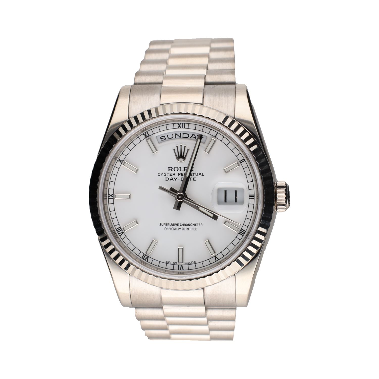 Day-date president oro blanco 36mm.   