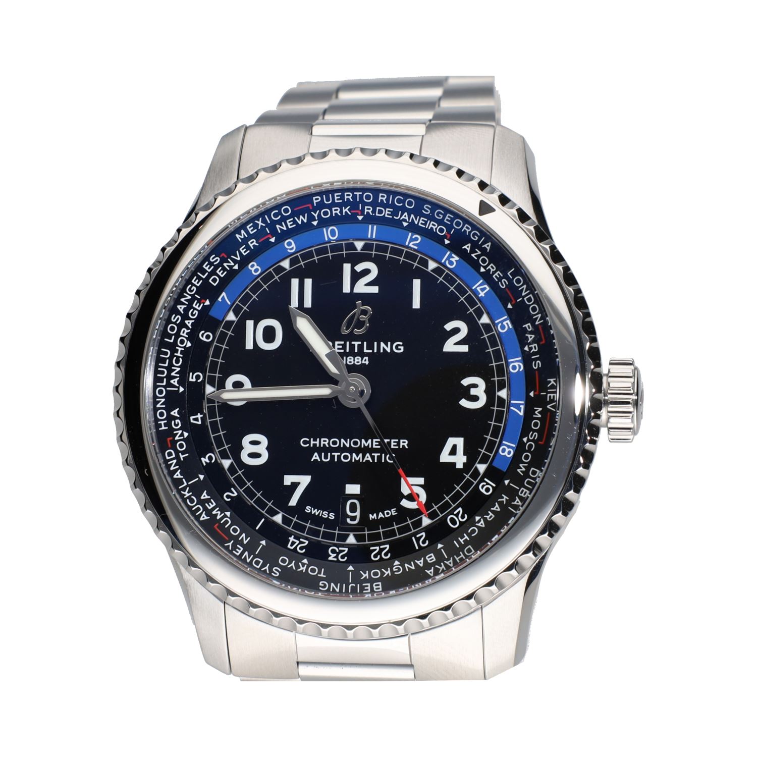 Aviator 8 b35 automatic unitime 43mm acero.  