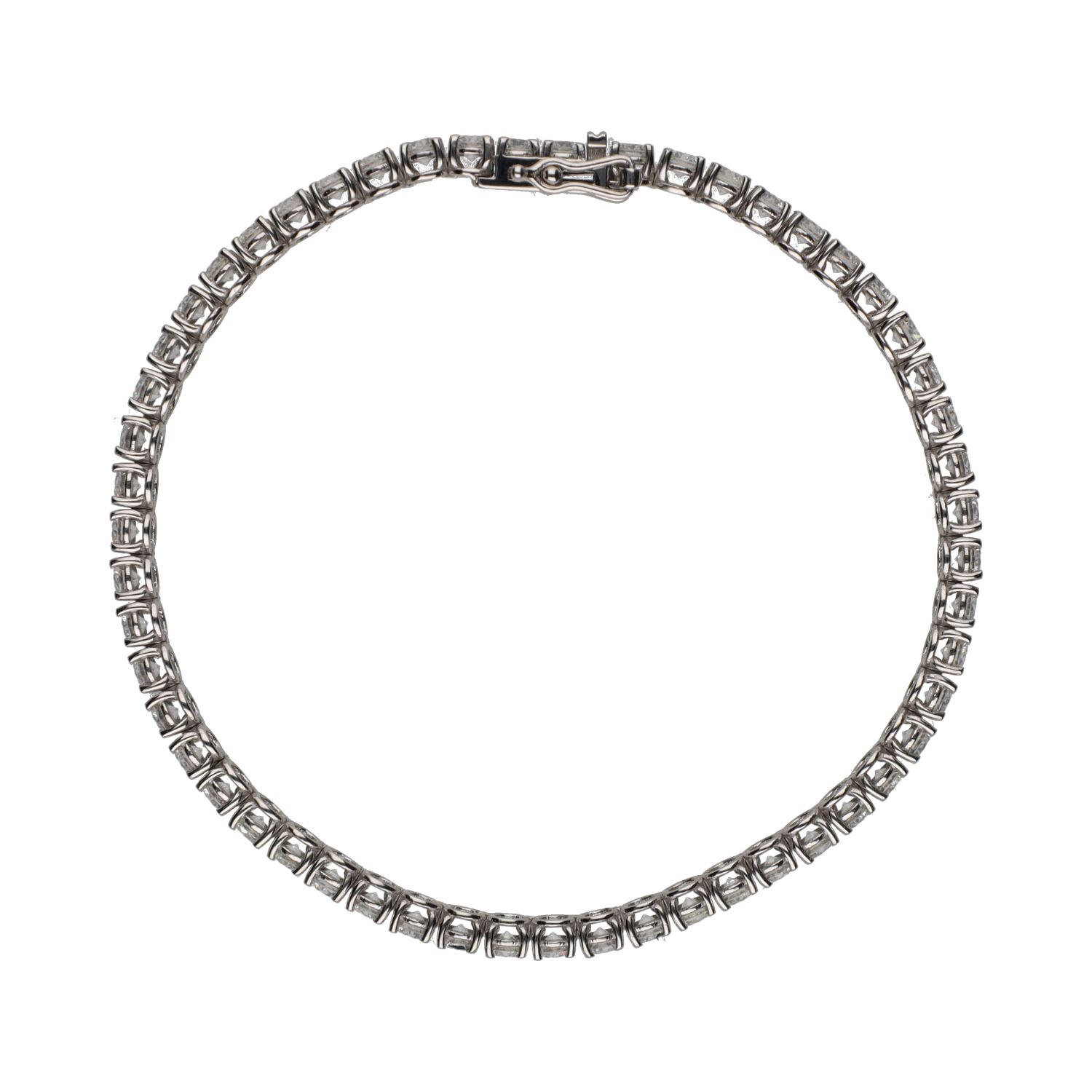 Pulsera riviere en oro blanco con brillantes.