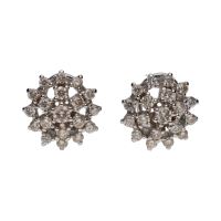 PENDIENTES<BR>PENDIENTES EN ORO BLANCO CON BRILLANTE...