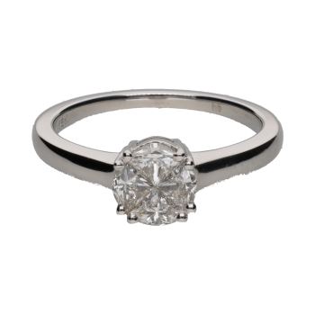 ANILLOS / SORTIJAS<BR>SORTIJA EN ORO BLANCO CON CUATRO BRILL... · ref.: PRESENTA CERTIFICADO...