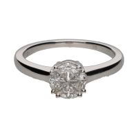 ANILLOS / SORTIJAS<BR>SORTIJA EN ORO BLANCO CON CUATRO BRILL...