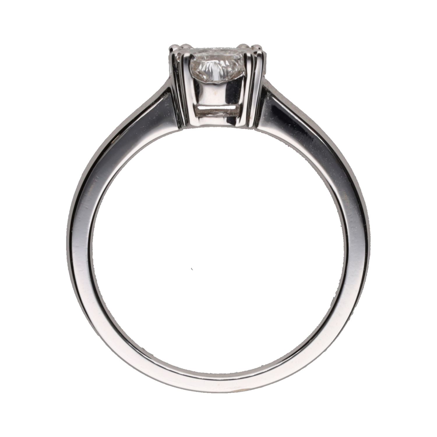 Sortija en oro blanco con cuatro brillantes. Talla 14.