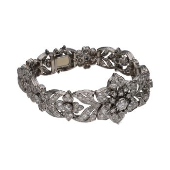 PULSERAS<BR>PULSERA ANTIGUA EN ORO BLANCO CON BRIL... · ref.: PRESENTA CERTIFICADO...