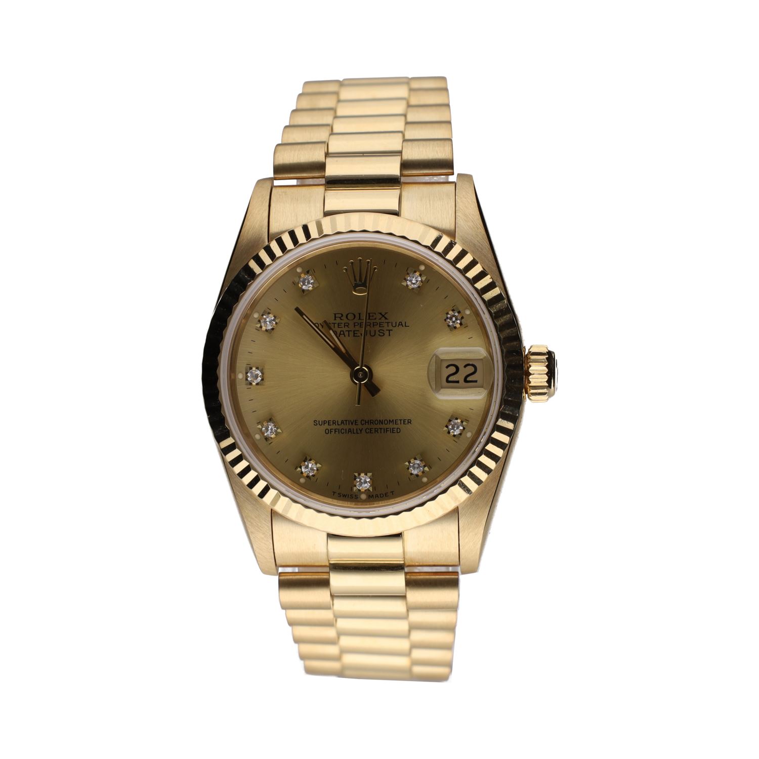 Datejust  brillantes president oro amarillo 31mm.   