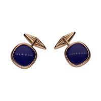 Gemelos en oro amarillo con lapislázuli.