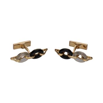 GEMELOS<BR>GEMELOS EN ORO AMARILLO CON CRISTAL DE... · ref.: (SCM)