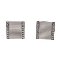 GEMELOS<BR>GEMELOS CUADRADOS EN ORO BLANCO CON BR...