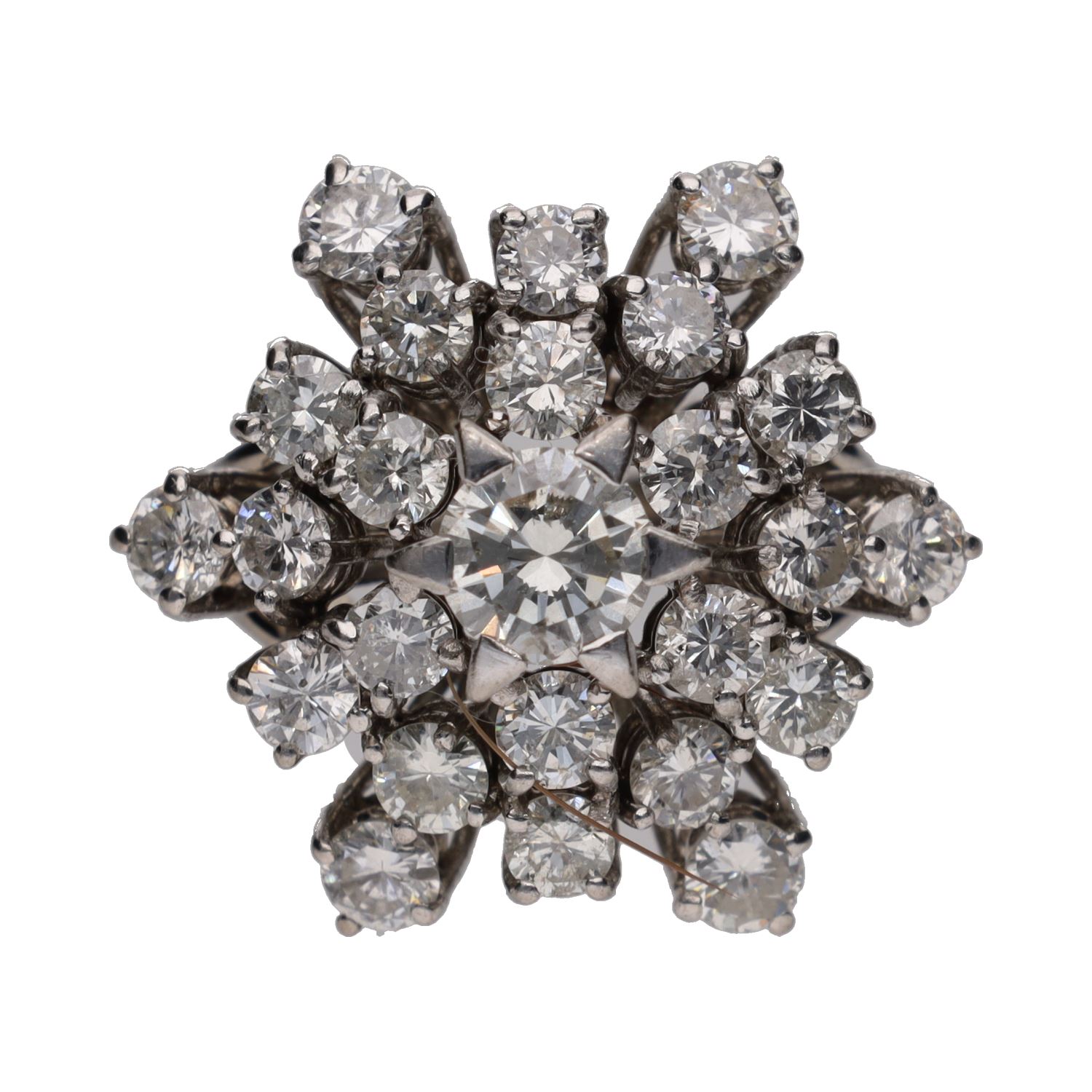 Sortija en oro blanco con brillantes. Talla 9.