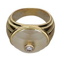 ANILLOS / SORTIJAS<BR>SORTIJA EN ORO AMARILLO CON CRISTAL DE...
