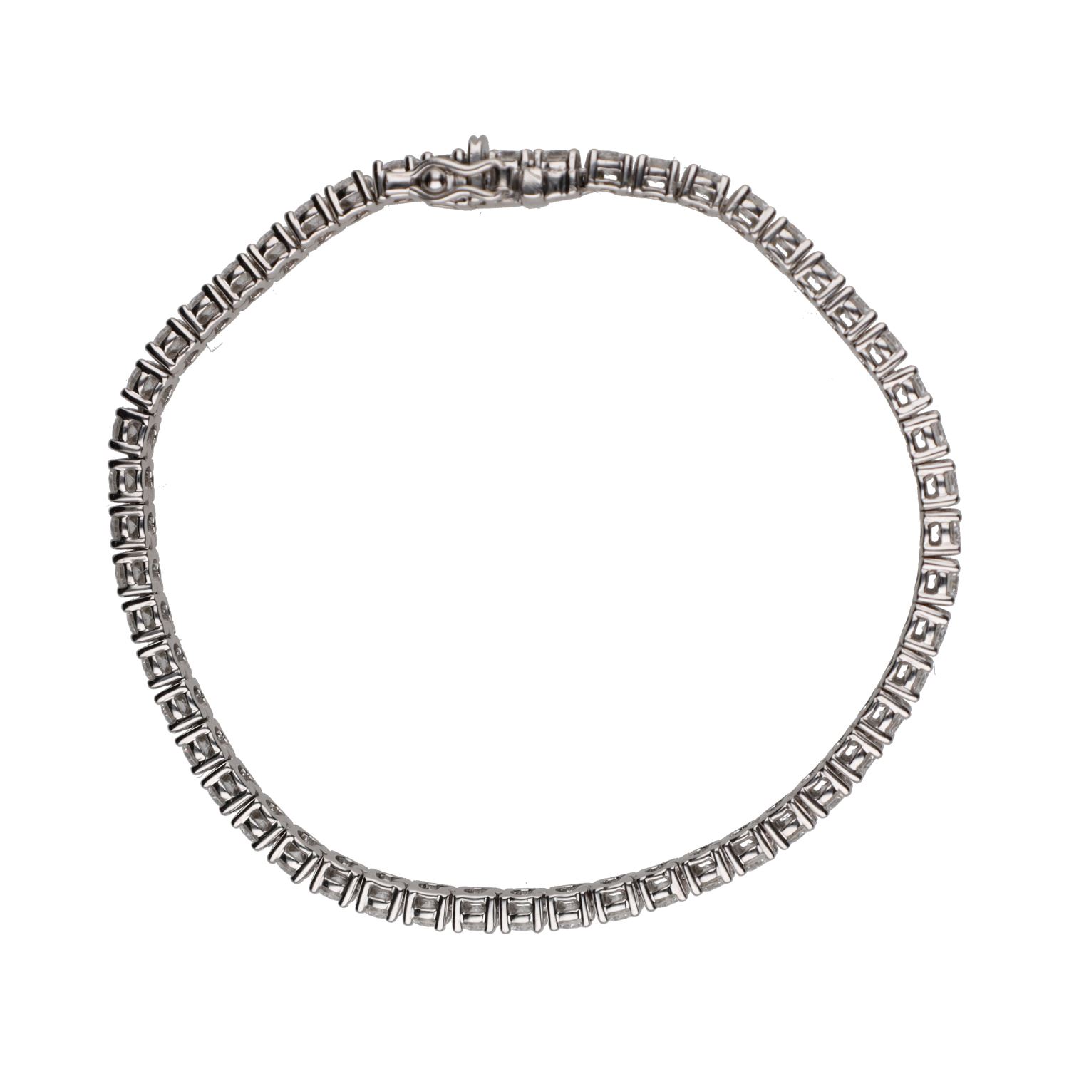 Pulsera riviere en oro blanco con brillantes.