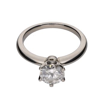 ANILLOS / SORTIJAS<BR>SORTIJA SOLITARIO EN ORO BLANCO CON UN... · ref.: PRESENTA CERTIFICADO...