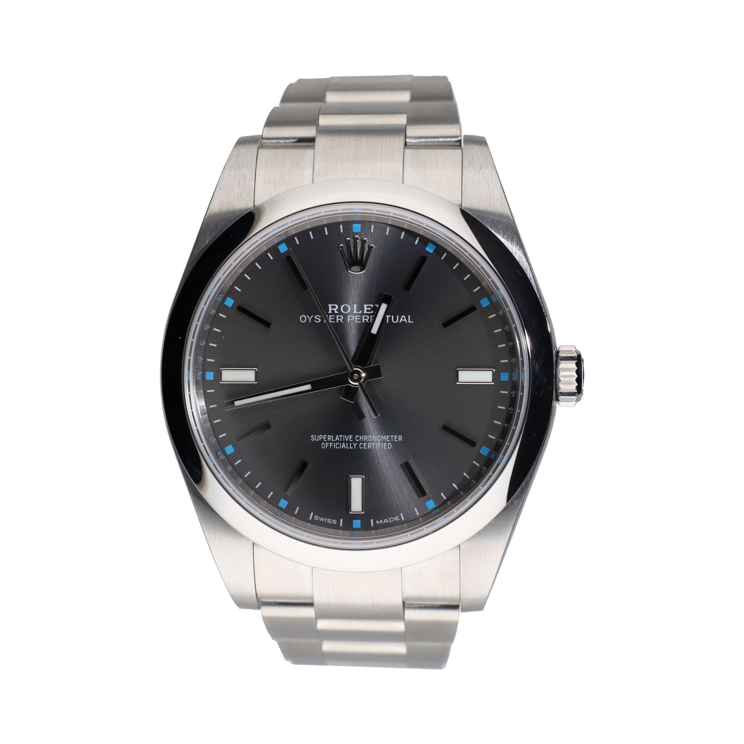 Oyster perpetual acero esfera gris 39mm.   