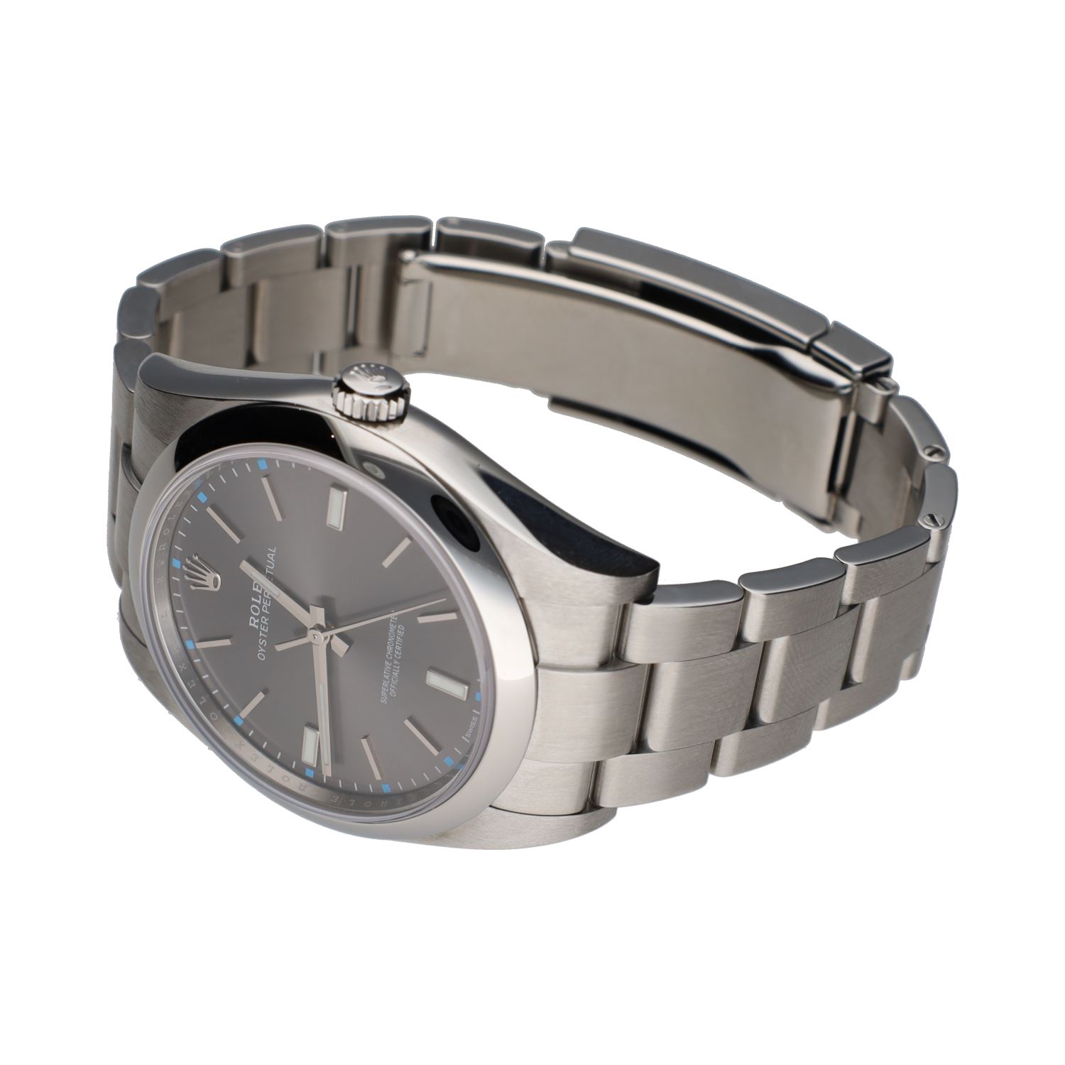 Oyster perpetual acero esfera gris 39mm.   