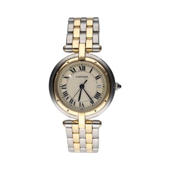 CARTIER<BR>PANTHERE RONDE ACERO Y ORO 30MM. · ref.: 183964