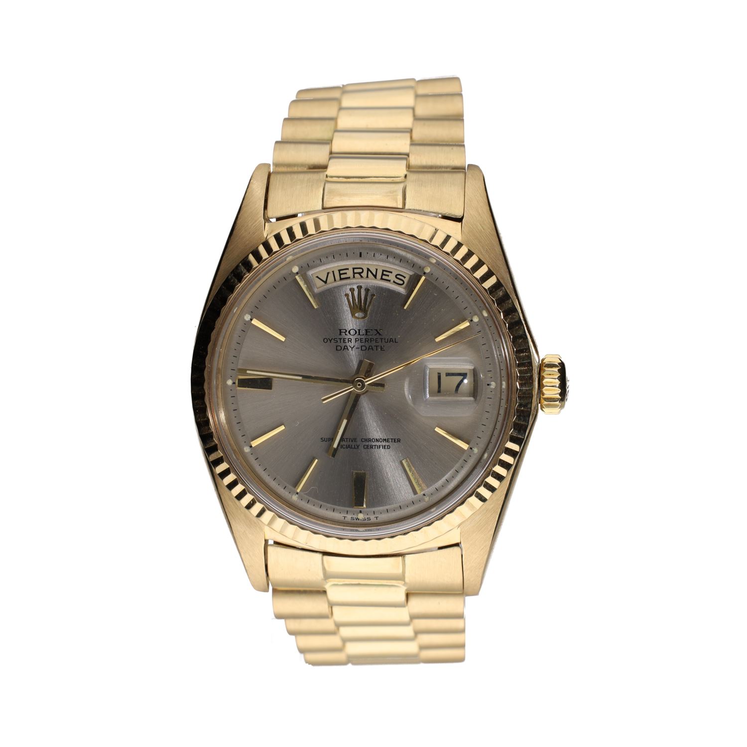 Day-date president oro amarillo plexi 36mm.  
