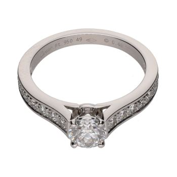 ANILLOS / SORTIJAS<BR>SORTIJA SOLITARIO DE CARTIER EN PLATIN... · ref.: PRESENTA CERTIFICADO...