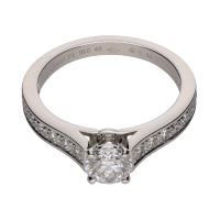 ANILLOS / SORTIJAS<BR>SORTIJA SOLITARIO DE CARTIER EN PLATIN...