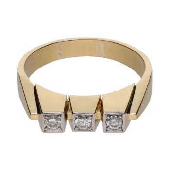 ANILLOS / SORTIJAS<BR>SORTIJA TRESILLO ART-DECO EN ORO AMARI... · ref.: (CNL)