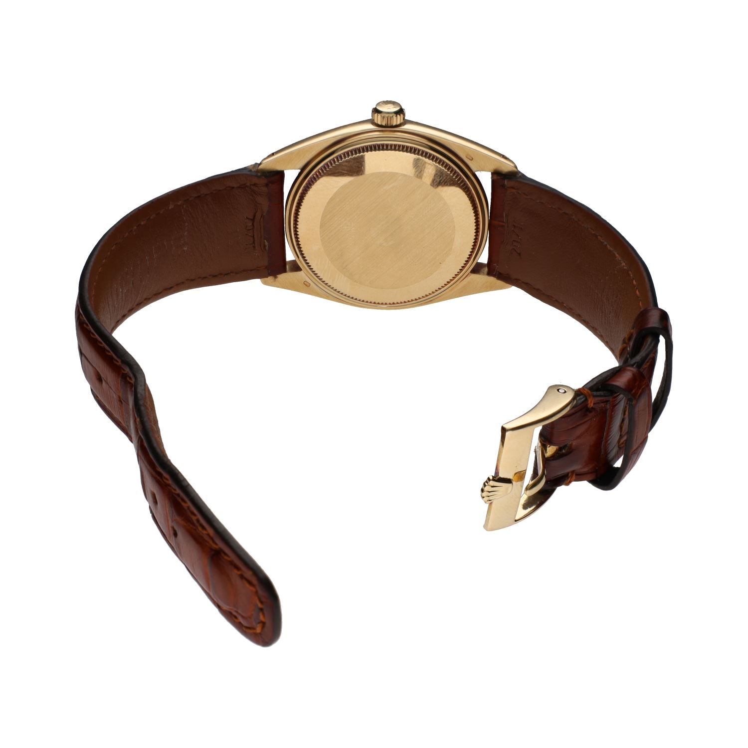 Oyster perpetual date oro amarillo cuero 34mm.   